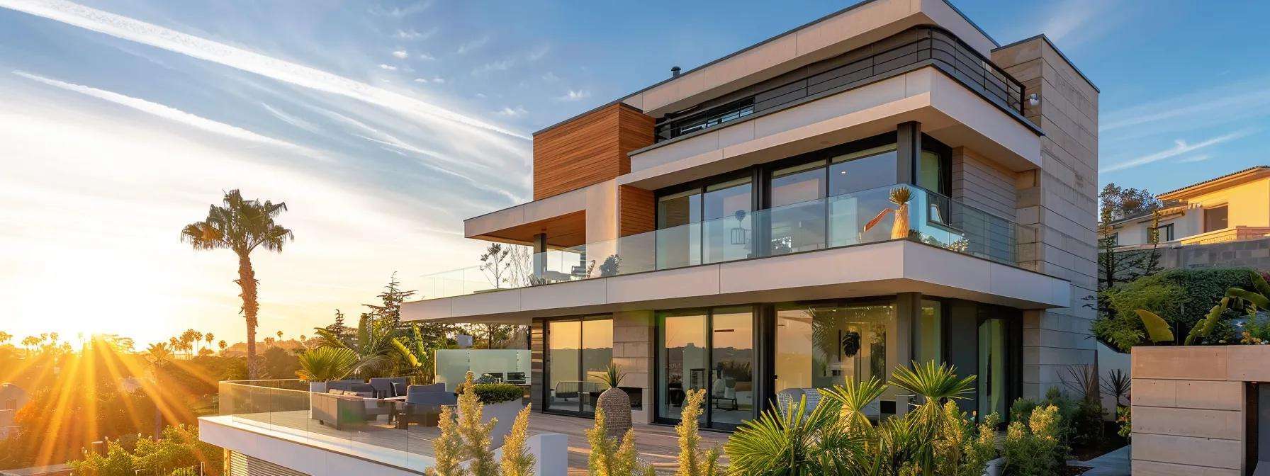a modern coastal home showcases a stylish array of energy-efficient windows, framed against a sleek urban backdrop, highlighting their design and performance characteristics in a tech-savvy, sophisticated environment.