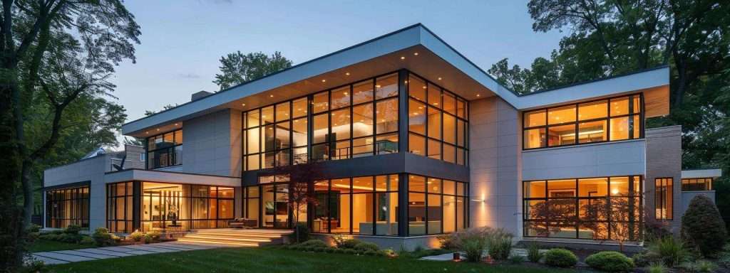 a modern new jersey home features sleek, energy-efficient windows showcasing a blend of contemporary architecture and sustainable design principles, all set against a stylish urban backdrop.