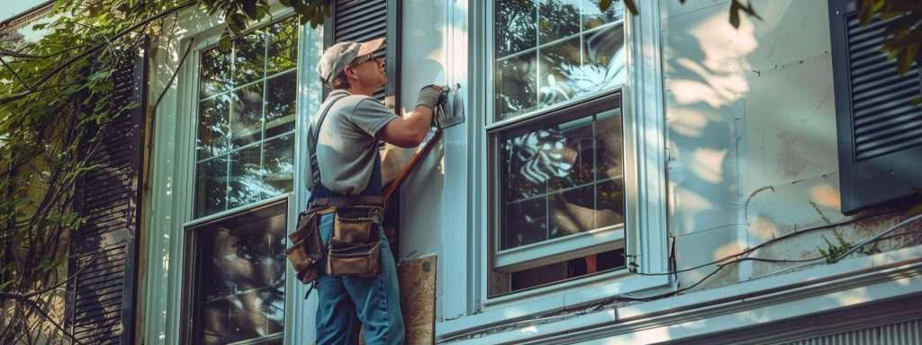 a skilled craftsman meticulously installs new windows in the charming, historic homes of a vibrant jersey neighborhood, showcasing the delicate balance between preservation and modern renovation in a bustling urban setting.